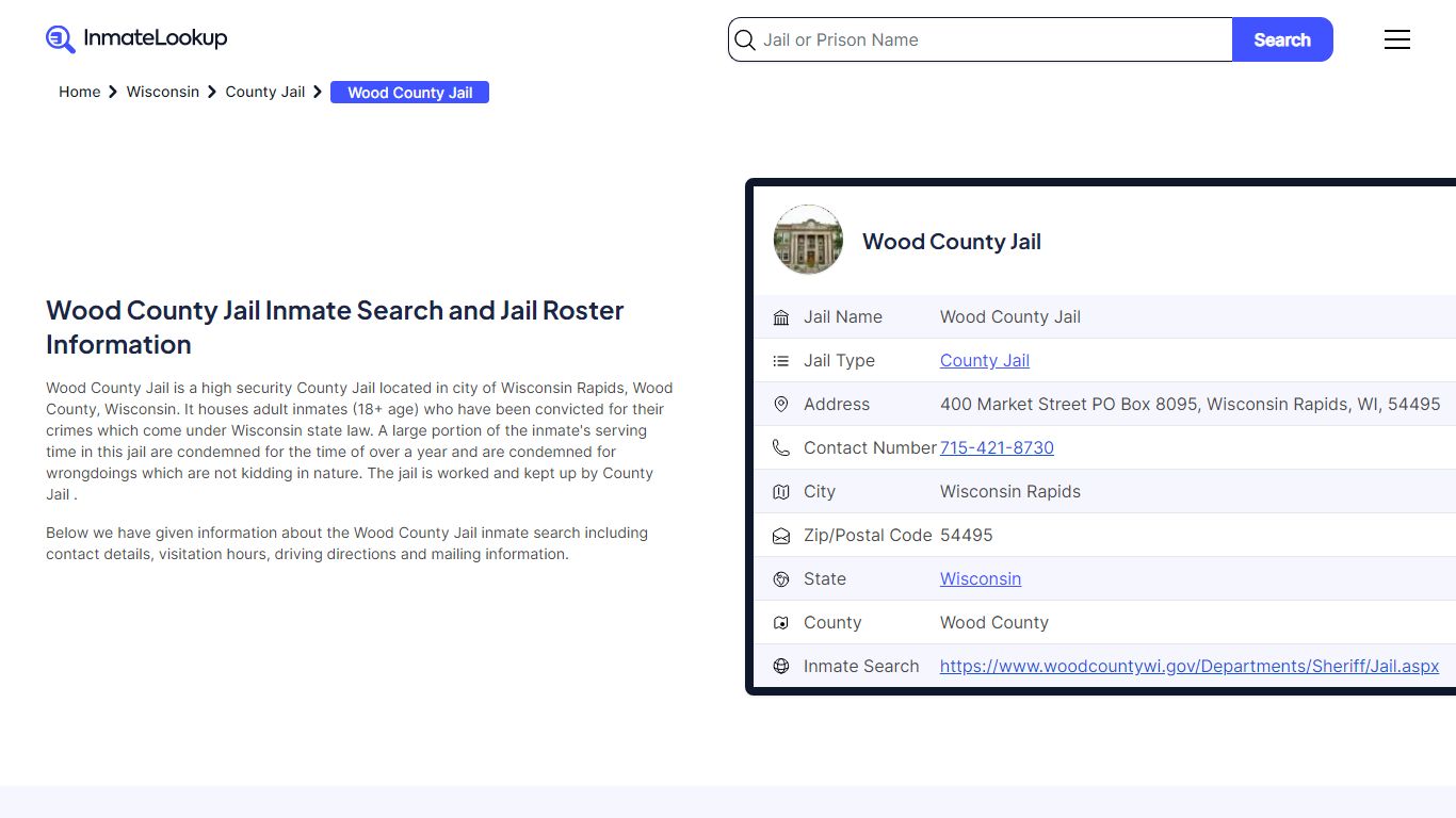 Wood County Jail Inmate Search and Jail Roster Information